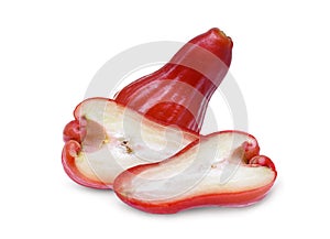 Rose apples on white