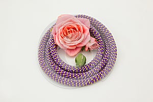 Rose and bead cord