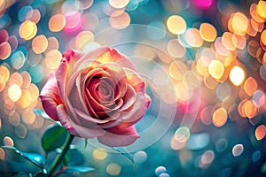 Rose bokeh on nature defocus art abstract blur background photo
