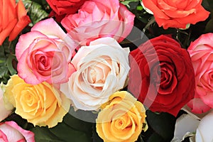 Rose bouquet in bright colors