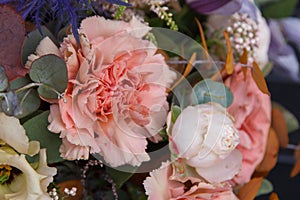 Rose in bouquet closeup background