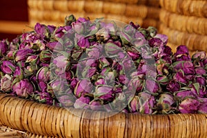 Rose buds sold at marketplace in Marrakesh