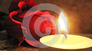 Rose and candle photo