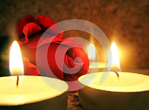 Rose and candles