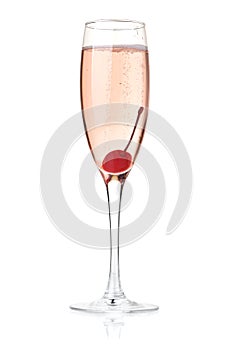 Rose champagne with maraschino