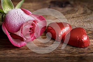 Rose and chocolates