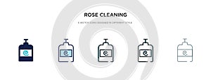 Rose cleaning icon in different style vector illustration. two colored and black rose cleaning vector icons designed in filled,