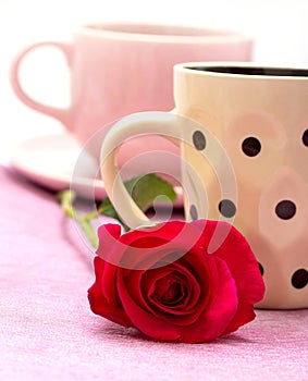 Rose And Coffee Indicates Decaf Caffeine And Brew