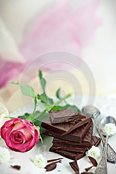 Rose and dark chocolate