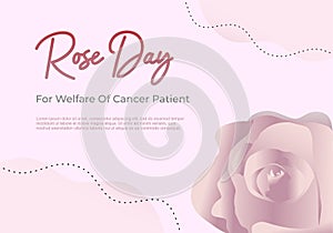 Rose day background for welfare of cancer patient with purple flower
