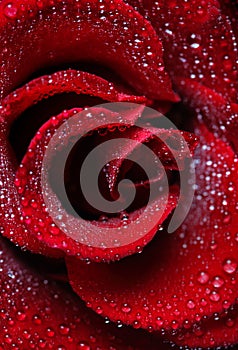 Rose dew drops photo