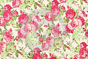 he rose fabric background, Fragment of colorful retro tapestry textile pattern with floral ornament useful as background