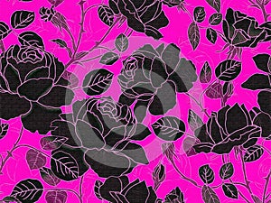 Rose floral seamless pattern
