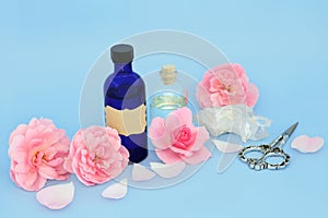 Rose Flower Aromatherapy Essential Oil with Pink Roses