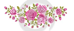 Rose flower bouquet design on white background