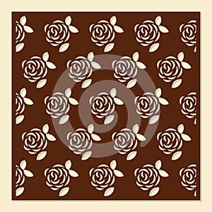 Rose flower, decorative pattern for laser cutting.