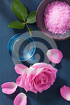 Rose flower herbal salt for spa and aromatherapy