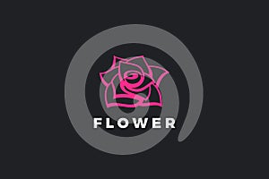 Rose Flower Logo abstract design vector template. Luxury Fashion Cosmetics SPA Logotype concept icon