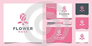 Rose flower logo design feminine. logos can be used for spa, beauty salon, decoration, boutique, cosmetics and business card