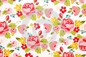 Rose flower pattern paper