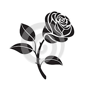 Rose flower vector icon photo