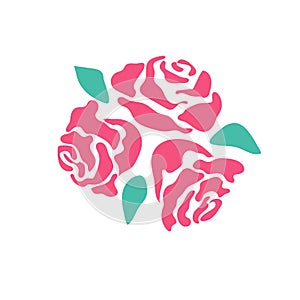 Rose flower vector monochrome pattern for tattoo