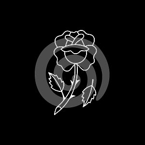 ROSE FLOWER WHITE OUTLINE