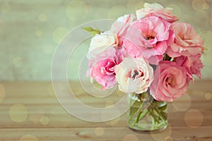 Rose flowers bouquet - vintage style photo