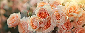 Rose Flowers in Colour of the Year Peach Fuzz 2024