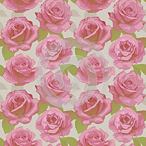 Elegance seamless pattern with pink roses