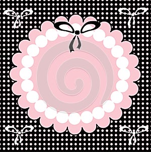 The Rose frame with black small bow.