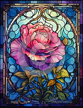 A rose frame with a historic background that is coherent