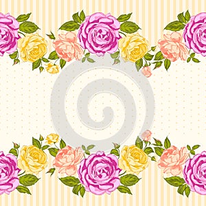 Rose frame invitation card.