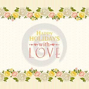 Rose frame invitation card.