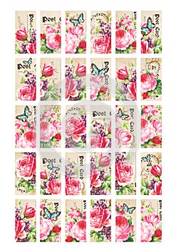 Rose Garden Domino Images 1x2 Rectangular Printables