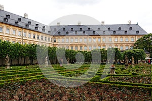 A rose garden in New residence palace in Bamberg, Germany