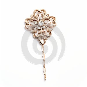 Rose Gold Baroque Flower Hairpin - Glamorous Pin-up Style