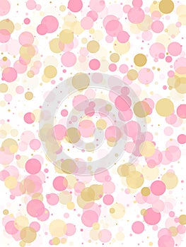 Rose gold confetti circle decoration for New Year card background.