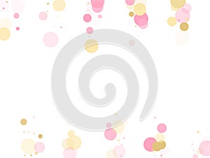 Rose gold confetti circle decoration for New Year card background.