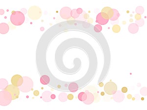 Rose gold confetti circle decoration for Valentine card background.