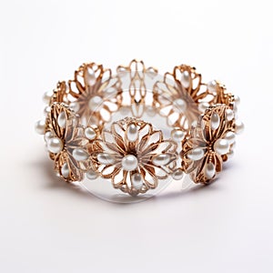 Rose Gold Floral Wirework Bracelet Inspired By Aleksandr Deyneka