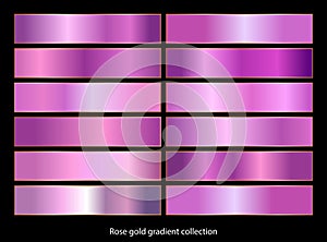 Rose gold gradient backgrounds collection.