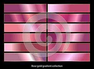 Rose gold gradient backgrounds collection.