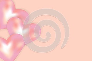 Rose Gold Heart 3d Illustration Isolated on Pink Background