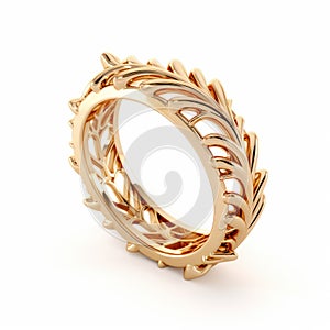 Rose Gold Leaf Design Ring With Intricate Cut-outs