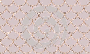 Rose gold mermaid tail seamless pattern. Elegance Mermaid card