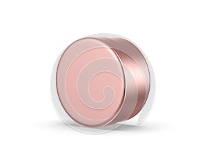 Rose gold metallic cosmetic cream and gel jar for branding and mockup