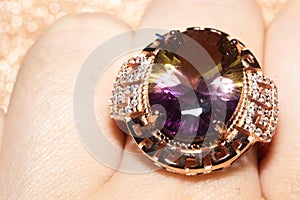 Rose gold ring with ametrine