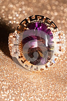 Rose gold ring with ametrine