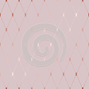 Rose gold seamless pattern. Repeated pink background. Repeating golden texture. Packing design for print, gift paper. Repeat beaut